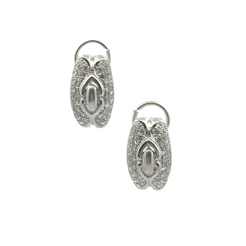 18k Gold Earrings with 1.50 Ctw in Diamonds