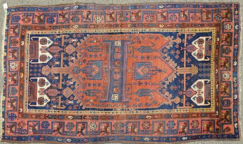 Southwest Persian Oriental throw rug.  4'8" x 6'8"  (wear)