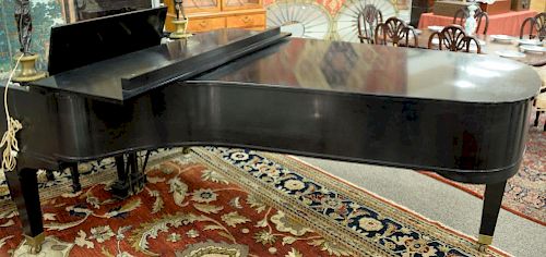 Baldwin ebony concert grand piano SD10 D172326, 1461, acoustic patented construction, with two benches.  lg. 9ft.