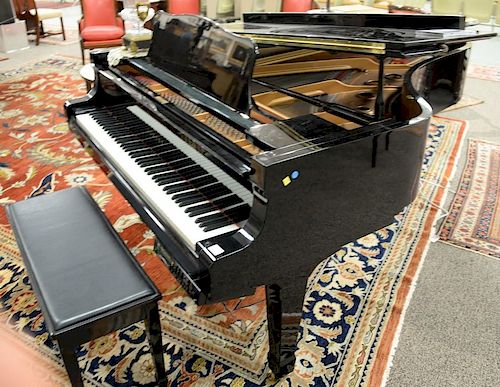 Yamaha C7 with disklavier control unit, DKC500RW in black lacquered case with matching bench, #5603059. 
89in.
