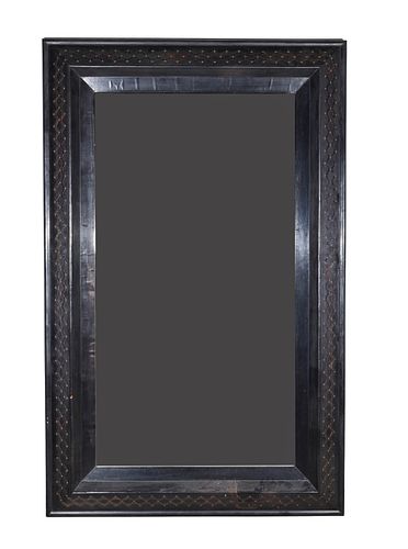 Contemporary Black Frame Beveled Mirror
