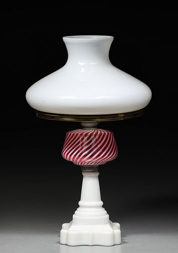 Antique Milk Glass Table Lamp