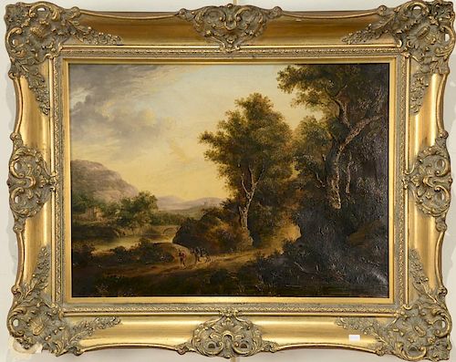 Ashton 
oil on canvas 
19th Century Continental Country Landscape 
signed lower right: P. Ashton 1832 
Hiran Hoelzer label on