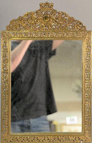 Tiffany & Co. Makers bronze reticulated dressing table mirror, marked Tiffany & Co. Makers 0339 6659 M. 
20" x 12 1/2"