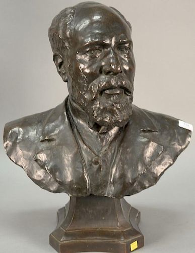 J. Coosemans  bronze  Bust of a Man  signed left