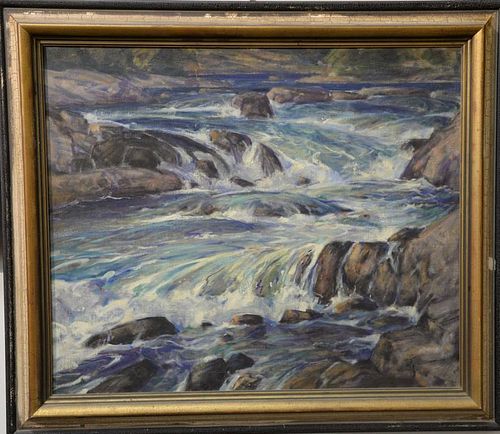 Robert Hogg Nisbet (1879-1961)  oil on canvas  Housatonic River at Bulls Bridge  signed lower left  25" x 30"