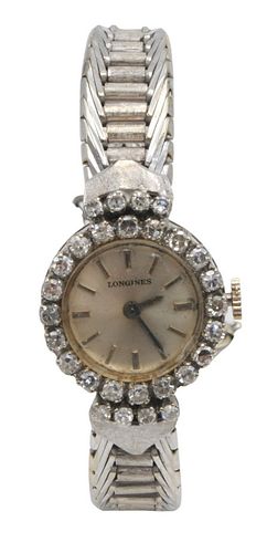 Longines 18 Karat White Gold Ladies Wristwatch