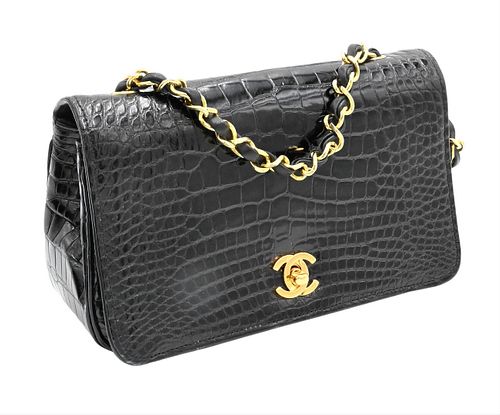 Chanel Classic Black Crocodile Leather Purse
