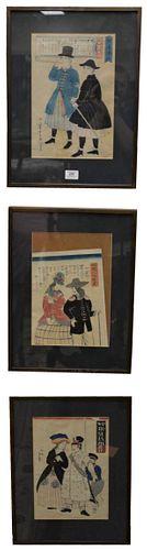 Set of Three Japanese Woodblock Prints