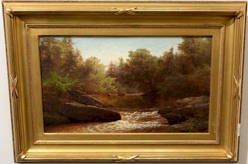 Albert Fitch Bellows (1829-1883) 
oil on canvas 
Landscape with Stream 
signed lower right: A.F. Bellows 
in Victorian gilt f