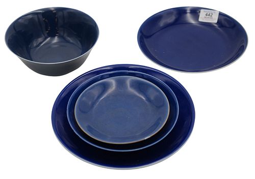 Group of 48 Chinese Porcelain Underglaze Blue Dinnerware Set