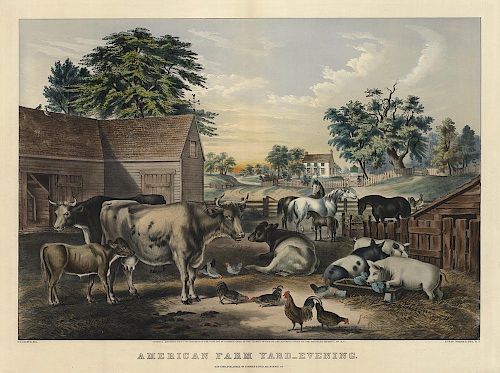 American Farm Yard - Original Large Folio Currier & Ives Lithograph