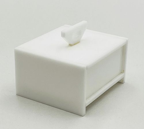 Vintage Jewelry Box in White Lucite