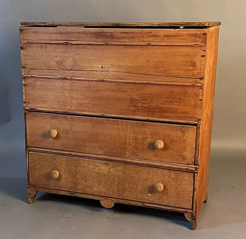 Early 18th c Two Drawer Lift Top Blanket Chest