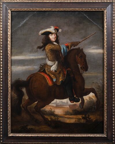  PORTRAIT OF KING LOUIS XIV OF FRANCE OIL PAINTING