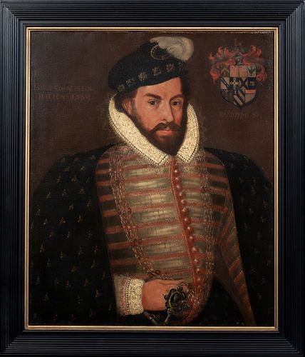 PORTRAIT OF SIR CHRISTOPHER HATTON OIL PAINTING
