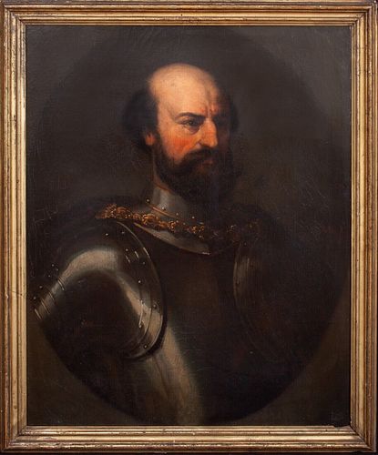  PORTRAIT OF A VENETIAN COMMANDER IN ARMOUR OIL PAINTING