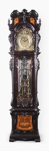 Monumental English chiming hall clock