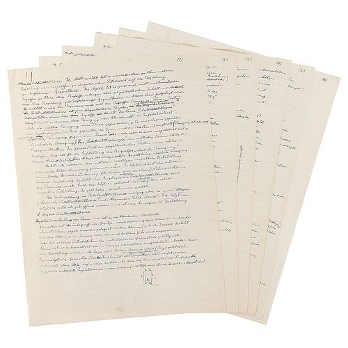 Albert Einstein Handwritten Manuscript: "The Essence of the Theory of Relativity"
