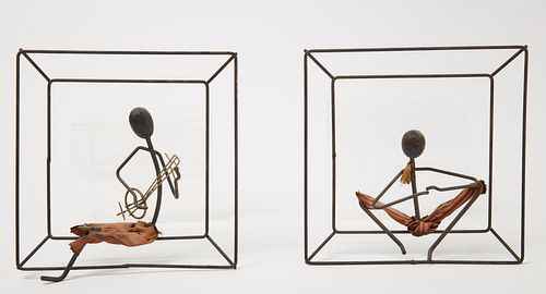 Pair of Wire Wall Sculptures