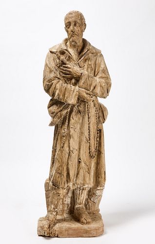 Wooden Sculpture of a Saint