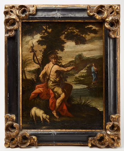 Early Allegorical Painting - Two Men and Sheep