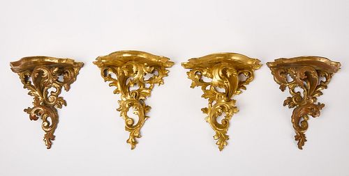 Two Pairs of Gilded Shelves
