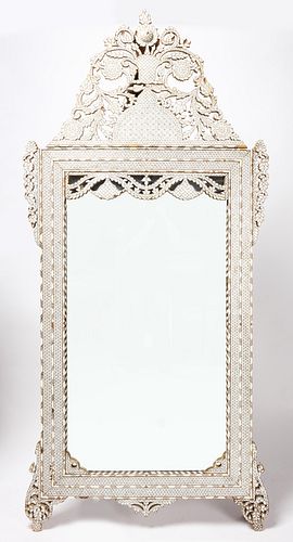 Ornate Mirror with Pearl Inlay