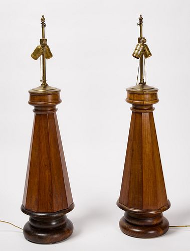 Pair of Wooden Lamps