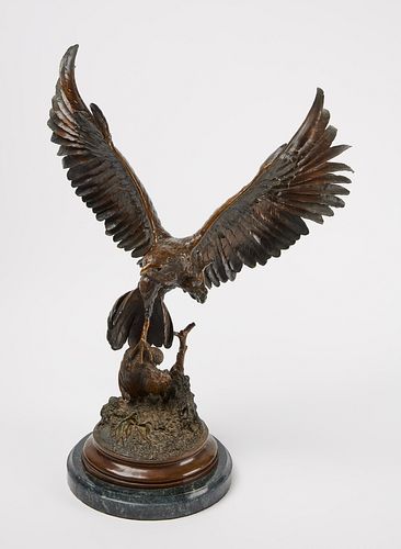 Jules Moigniez - Bronze Hawk Sculpture