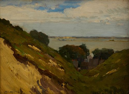 Frederick Mulhaupt - Landscape By The Sea Painting