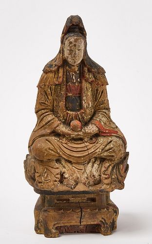 Yuan/Ming Dynasty Carving Kwan Yin