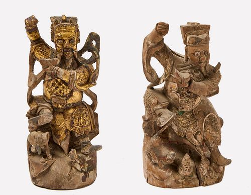 Pair - 19th Century Chinese Figures of Fortune God