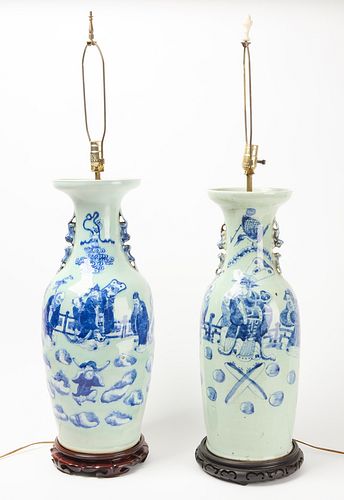 Pair of Asian Porcelain Lamps