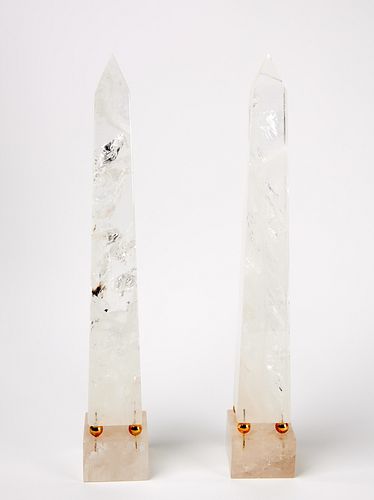 Pair of Quartz Obelisks
