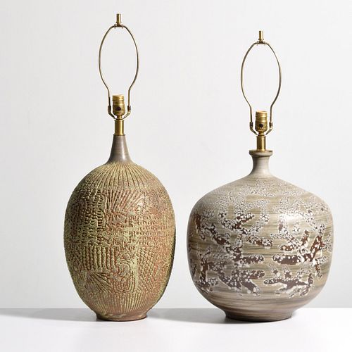 2 Large Ceramic Table Lamps, Manner of Bitossi