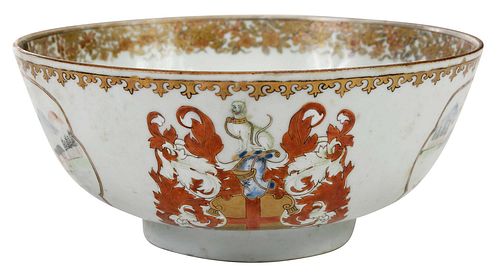 Chinese Export Armorial Porcelain Bowl, Burgh