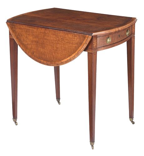 Federal Style Figured Inlaid Mahogany Pembroke Table