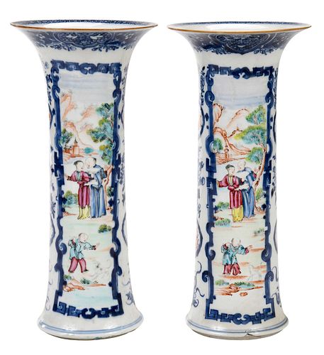 Pair of Chinese Porcelain Gu Vases