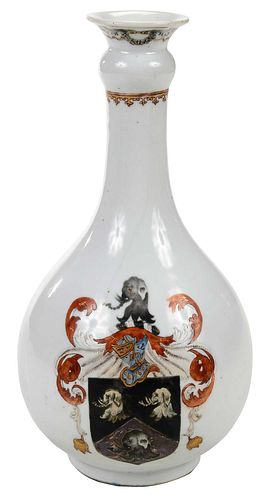 Chinese Export Porcelain Armorial Water Bottle, Saunders
