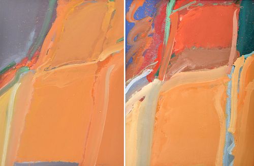 2 James Byrd Abstract Gouache Paintings