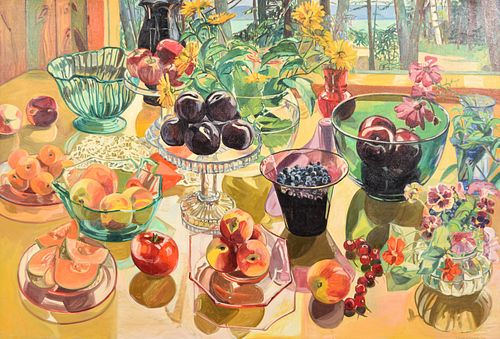 Large Diane Townsend Still Life Painting, 65"W