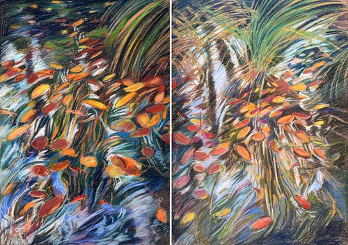Lisa Brody Pastel Drawing, Diptych