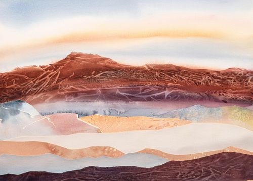 June Johnston Landscape Painting / Collage