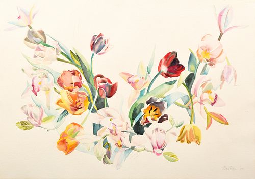 Linda Bastian Floral Watercolor Painting