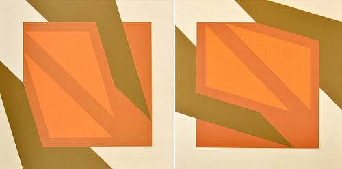 2 Doris Leeper Geometric Prints, Signed Editions