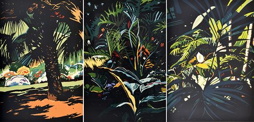 3 Jon Carsman Tropical Plants Screenprints, Signed Editions