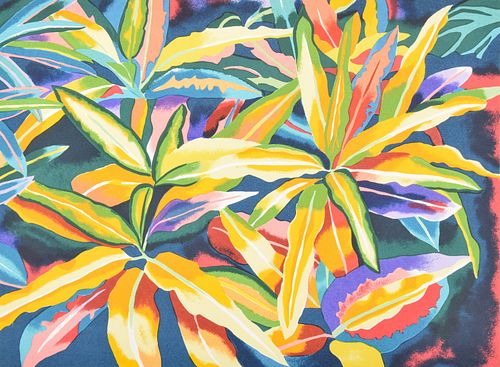 Linda Bastian TROPICAL LEAVES Lithograph, Signed Edition