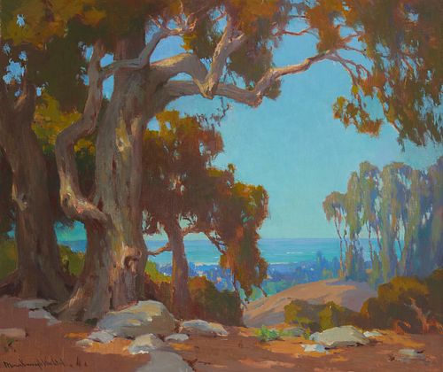 Marion Kavanagh Wachtel (1876-1954), "By the Sea," Oil on canvas, 26" H x 30" W