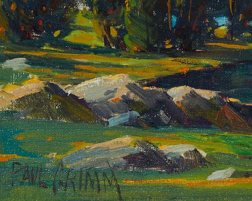 Paul Grimm (1891-1974), "Palisade Glacier," Oil on canvas, 24" H x 30" W